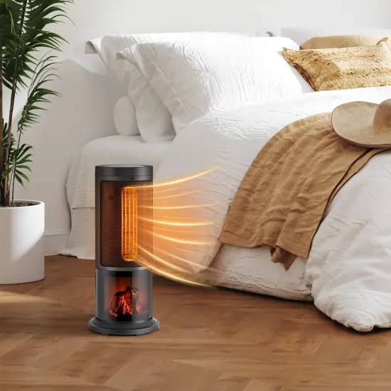 17 Inch 1500W Portable Tower Space Heater with 135&Acirc;&deg; Oscillation-Black {2}
