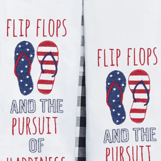 Flip Flops & The Pursuit Of Happiness Flour Sack Cotton Kitchen Towel {4}