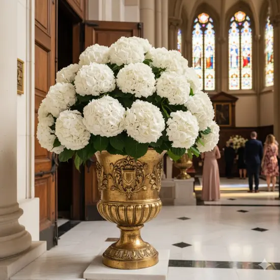 2PC Timeless 18-Inch White Hydrangea Stem - Classic 7-Inch Diameter - Perfect for Elegant Home Decor, Wedding Arrangements, and Special Event Floral Displays {5}