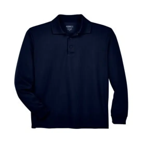 CORE365&reg; Men&rsquo;s Pinnacle Performance Long Sleeve Piqu&eacute; Polo &ndash; Moisture-Wicking, UV Protection, Anti-Microbial, Athletic Fit Classic Navy {1}