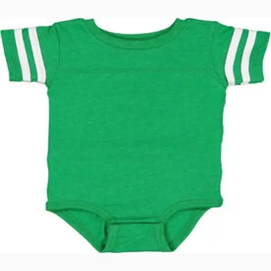 Rabbit Skins&reg; Infant Football Classic Crew Neck Short Sleeve Bodysuit VN GREENBD WHT {1}
