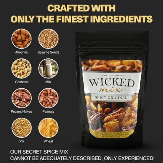 Wicked Mix Snack Mix with Mixed Nuts, Sweet and Salty Trail Mix Snack Packs with Almonds, Cashews, Pretzels, Pecans - Healthy Snacks Zero Trans Fat (Original Mix, Pack of 3) {2}