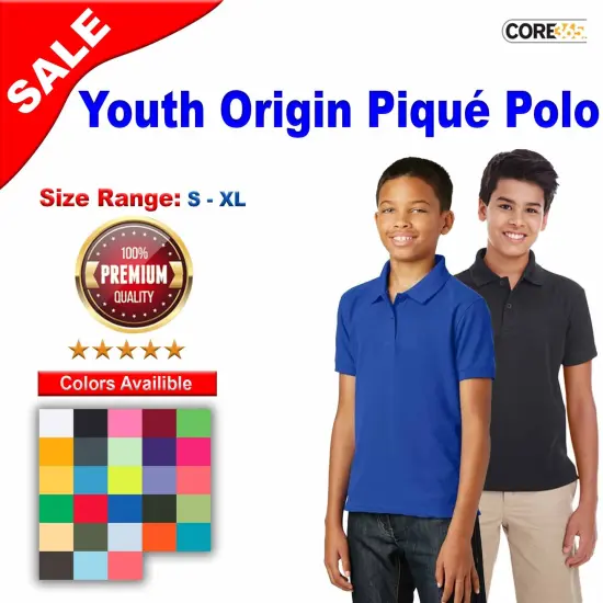 CORE&reg; Youth Origin Performance Piqu&eacute; Polo White {2}