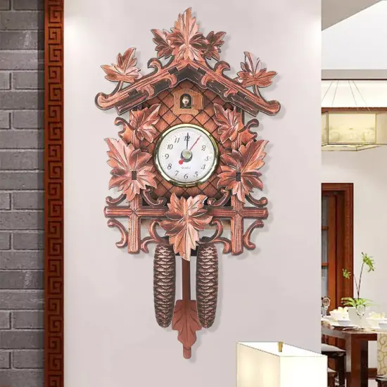 Vintage Wall Clock Hanging Clock Carvings Antique Living Room Home Decor {2}