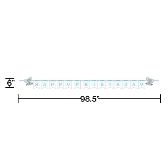 Enchanting Elephants Boy 1st Birthday Banner {2}