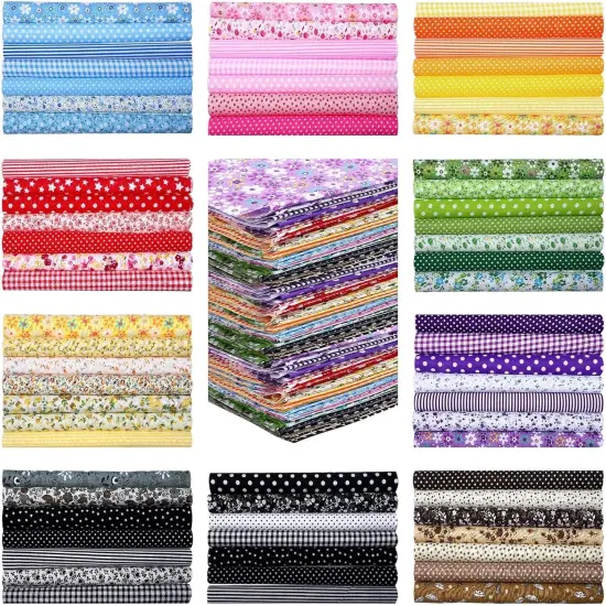 200 Pcs 10 x 10 Inch Cotton Pre-Cut Fabric Squares for Quilting {1}