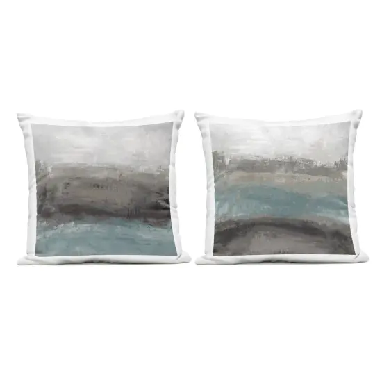 Stupell Industries Dark Earth & Sea 2 Piece Outdoor Printed Pillow Set design by Hannah Dawson, 18 x 7 x 18 {1}