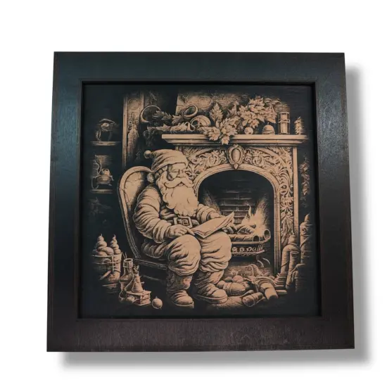 Framed Art - CUSTOM - Santa Fireplace {1}