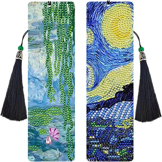 Diamond Painting Bookmark Kit Starry Night & Water Lily(2pack) {1}