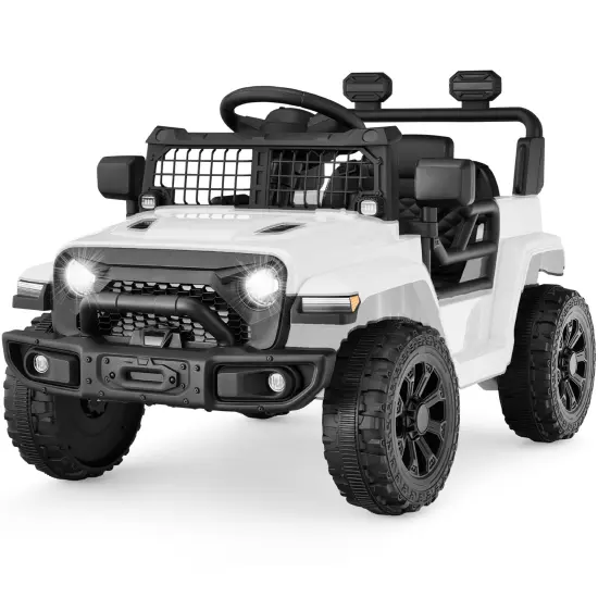 Best Choice Products 6V Kids Ride-On Truck Car w/ Parent Remote Control, 4-Wheel Suspension, LED Lights White {1}