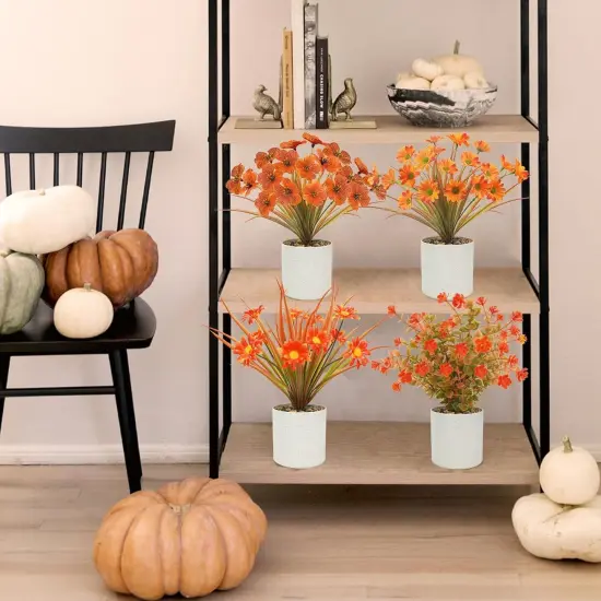 4PCS Fall Potted Flowers {5}
