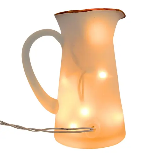 Stony Creek 8.75 In Cardinal With Aspen Pitcher Thanksgiving Lighted Glass Accent , Thanksgiving Decor Lighted Birds Fall Glass Clear {2}