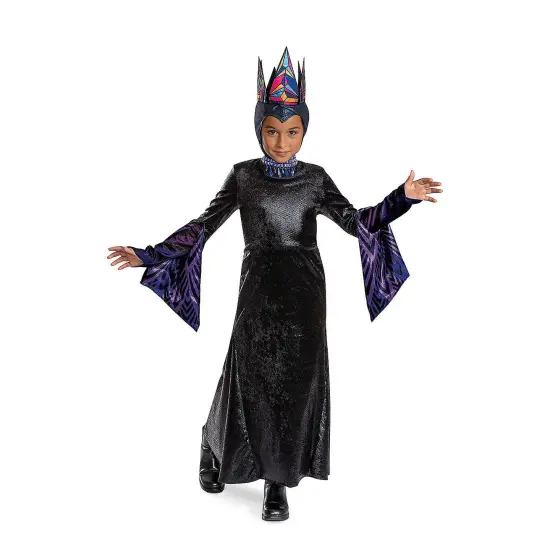 Kids Deluxe Disney Snow White Evil Queen Costume Dress Hood Crown {2}