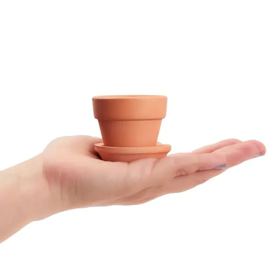 1.9 in 16-Pack Small Terra Cotta Mini Pots with Saucers and Drainage Hole, Paintable Pottery for Succulents, Plants, Flowers, Cactus, Garden Nursery, and Wedding Decor {7}