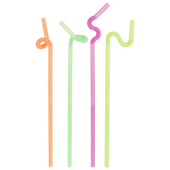 200 Pack Plastic Extra Long Straws for Birthday Party, 13 Inch Disposable Drinking Straws for Cocktails, Coffee (4 Rainbow Colors) Multicolor {7}