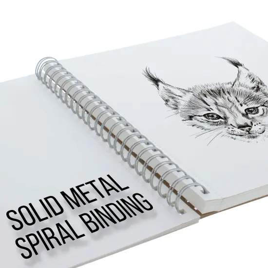 9"x12" Sketch Book Pad, 2 Pack (100 Sheets Each), 60lb (100gsm) Spiral Bound - Sketching, Drawing Pad, Acid-Free Paper - Sketch Pads For Adults, Students: Colored Pencils, Charcoal {4}