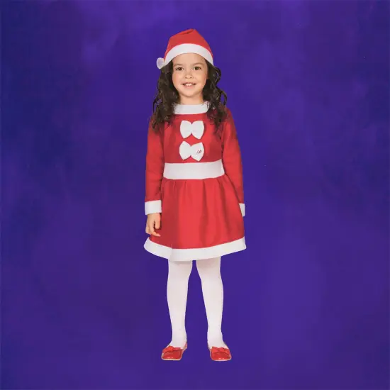 Northlight 26" Red and White Girls Santa Costume With a Dress and Hat : 6-8 years {4}