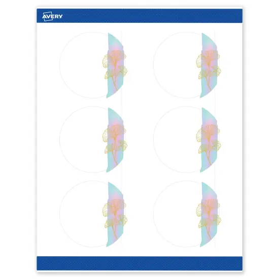 Avery Printable Round Labels with Sure Feed Technology, Pre-Printed Floral Design, Matte White, 3" Diameter, Laser & Inkjet Compatible, 60 Total, Great for Branding, Marketing, and Events {1}