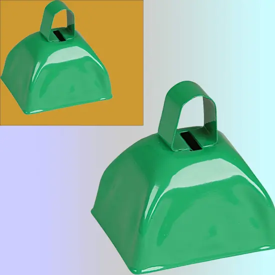 12 Pieces Green Metal Cowbell Durable Noisemakers for Events and Parties 3 Inch {5}
