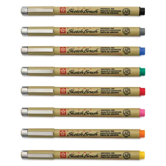 Sakura Pigma Sketch Brush Pens - Set of 8, Assorted Colors {1}