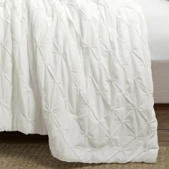 Cotton Comforter Set 3-Piece Soft Pleated Pintuck Design {4}