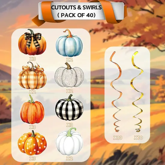 50 Pcs Fall Thanksgiving Hanging Swirls Decorations {3}