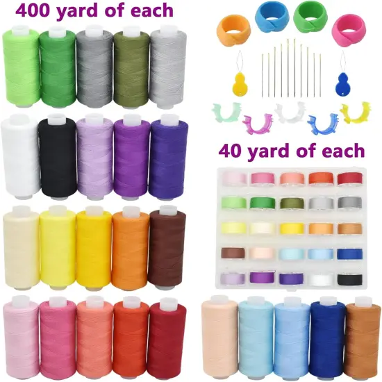 50pcs 25 Colors Sewing Thread Set with Matching Bobbins {4}