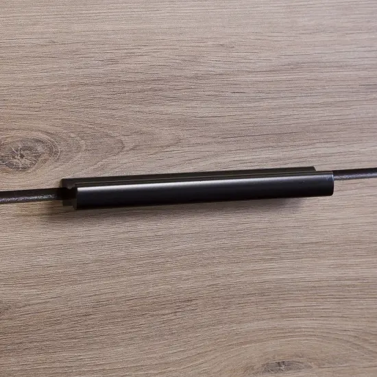 Modern Light Oak 2-Drawer End Table Nightstand with Metal Handles for Bedroom or Living Room {2}