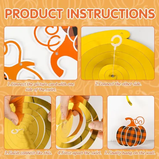 36Pcs Pumpkin Hanging Swirl Decoration Kit {4}