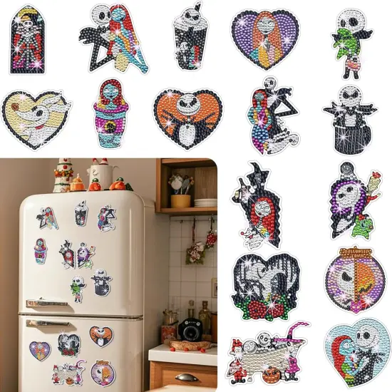 16Pcs Halloween Diamond Art Magnets {1}