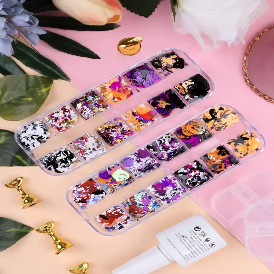 2 Boxes Halloween Nail Art Glitter Sequins {6}