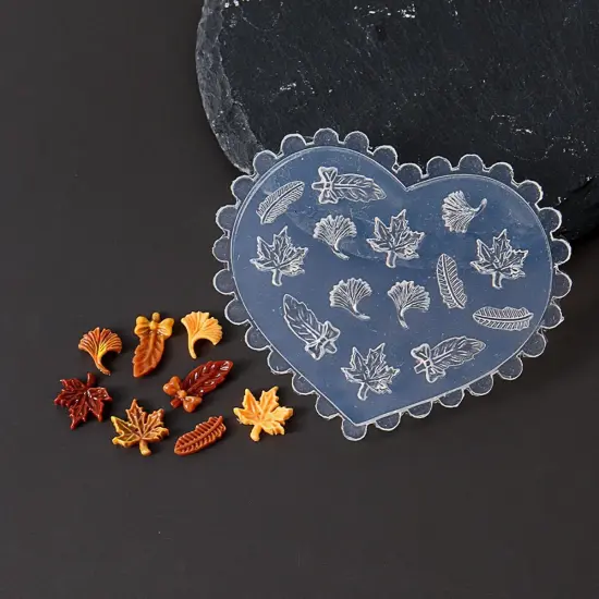 3D Maple Leaf Resin Molds Silicone Nail Tools Fallen Leaves {3}