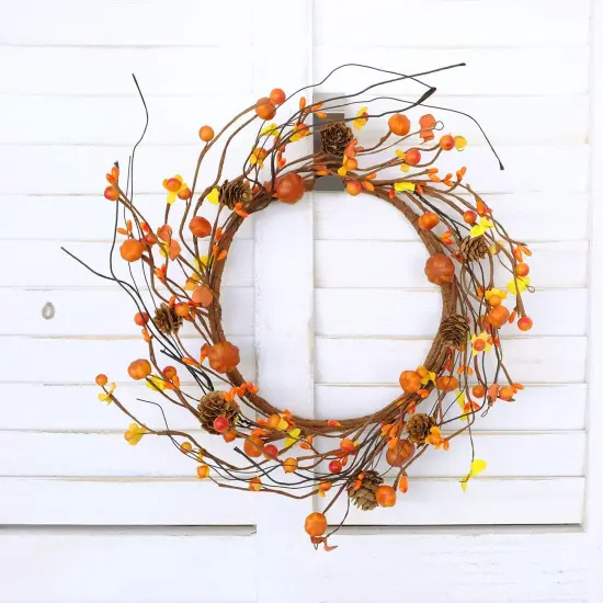 Fall Wreath Berries Seeds and Mini Pine Cones Wreath {5}