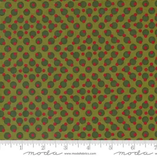 Pine Valley Mistletoe Green Geometric Dots 44"/45" Fabric Per Yard {1}