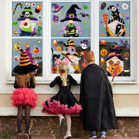 204Pcs Fall Halloween Christmas Window Clings {3}