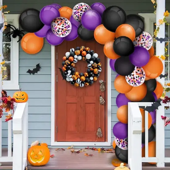 Happy Halloween Wreath for Front Door - Ball Wreaths {3}