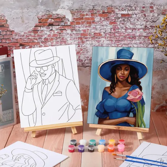 20 Pack Pre Drawn Canvas for Painting Drawn Canvas Paint Kit {5}