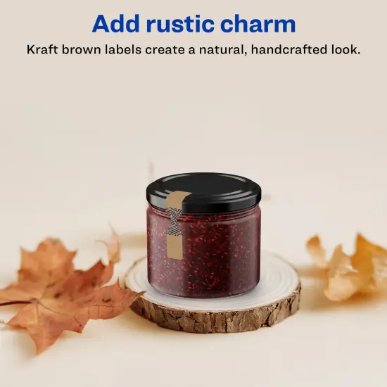 Avery Kraft Brown Barbell Labels with Sure Feed, .5" x 2.5" {2}