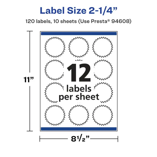 Avery Glossy White Starburst Labels with Sure Feed, 2.25" {5}
