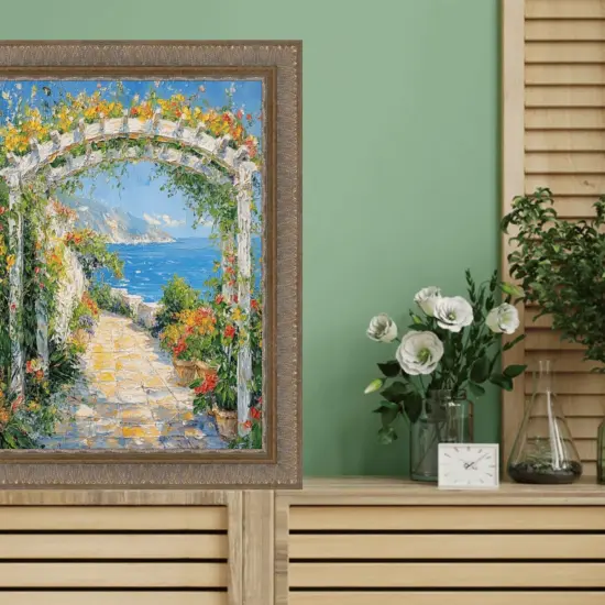 Wheat Leaf Gold With Silver Wash Picture Frame 24x48 frame {6}