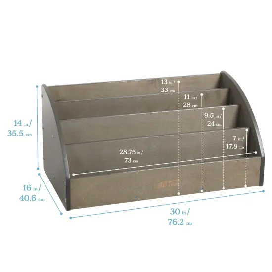 Toddler Book Display, Beginner Bookshelf Grey Wash {2}