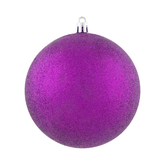 Northlight Shatterproof 4-Finish Christmas Ball Ornaments 4" (100mm) - Purple - Set of 12 {6}