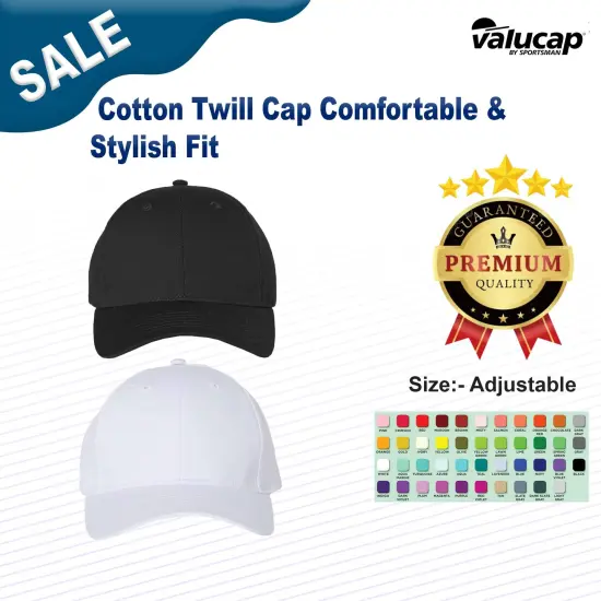 Valucap&reg; Cotton Twill Cap Comfortable & Stylish Fit Dark Grey {3}
