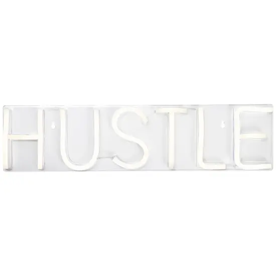 Northlight LED Hustle Neon Lighted Wall Sign - 20" - White {3}