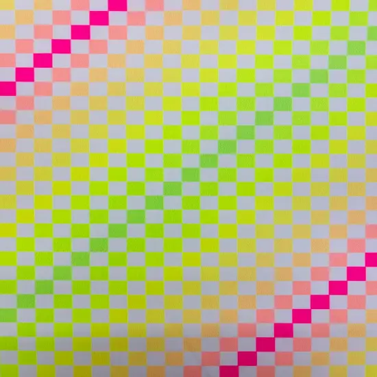 1 Yard Neon Rainbow Checkered Spandex Fabric for Swimwear and Costumes 60" Width {2}