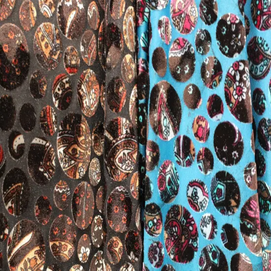 1 Yard Paisley Dots Fabric Multipurpose 36" x 60" Brown {4}