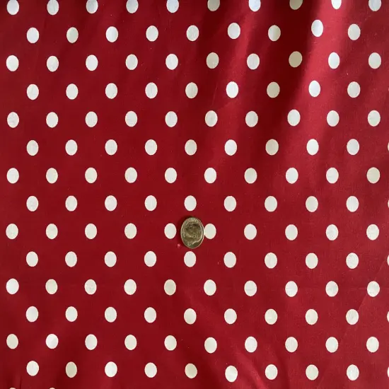 1 Yard Multi Color Small Polka Dot Poly Cotton Fabric for Crafts Bedding Sewing Masks 60" Width Red-White {1}