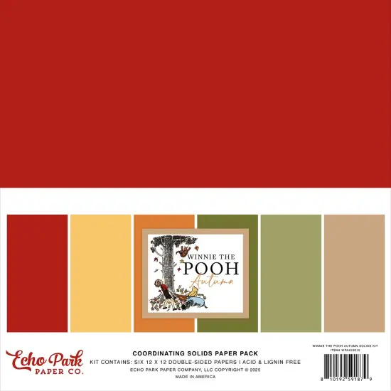 Echo Park Solids Collection Kit 12"X12"-Winnie The Pooh Autumn {1}
