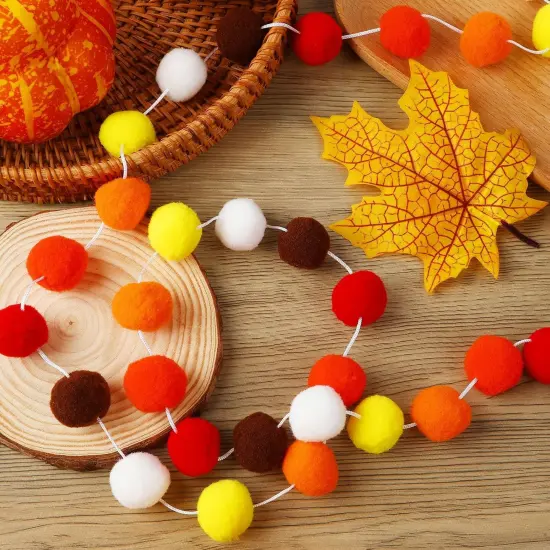 Fall Felt Ball Garlands Decorations {2}