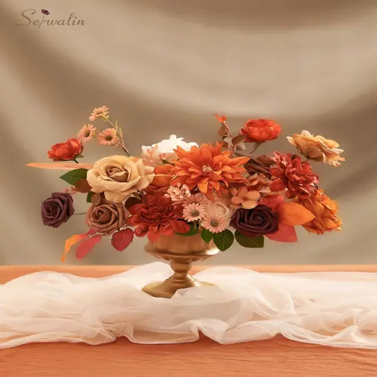 Artificial Flowers - Burnt Orange (1 Box) {2}